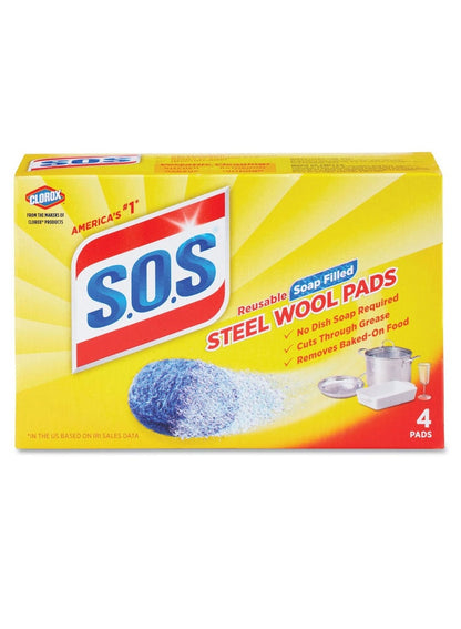 Clorox S.O.S Steel Wool Scrub Pad 4 Ct