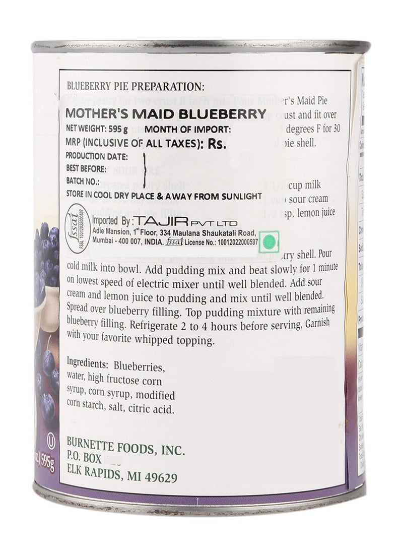 Mother'S Maid Blueberry Topping & Filling 595 G