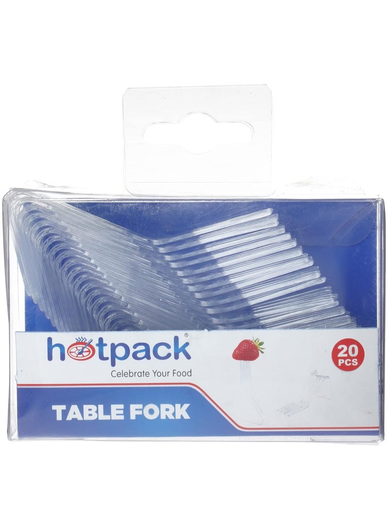 Hotpack Plastic Clear Table Forks 20 Pieces