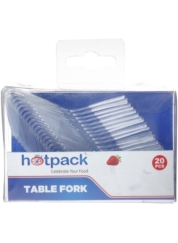 Hotpack Plastic Clear Table Forks 20 Pieces