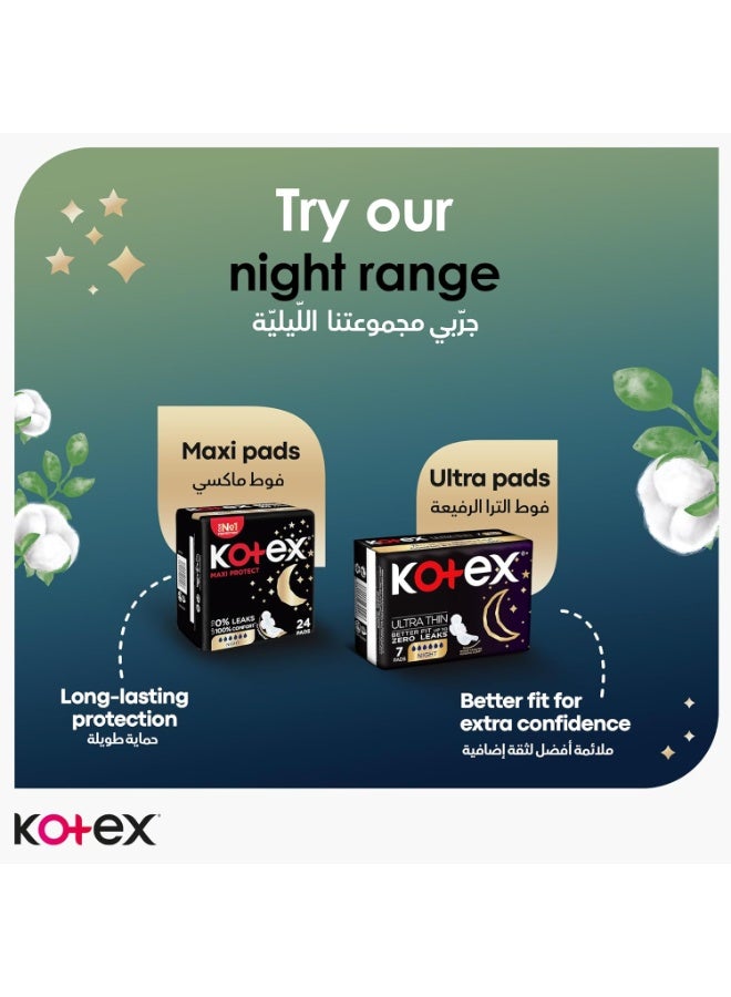 Kotex Natural Maxi Protect Thick Pads - Overnight