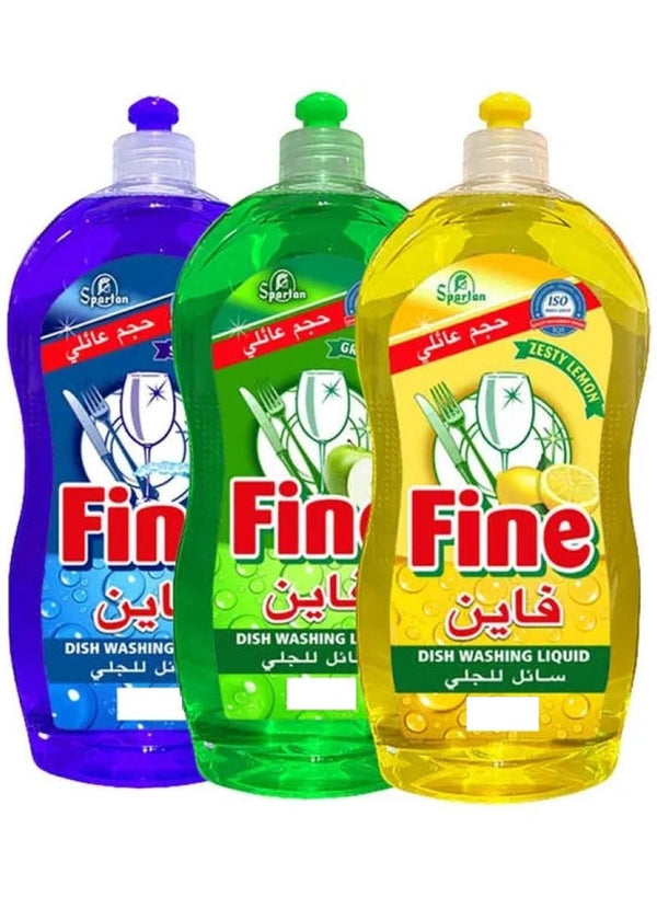Spartan Fine Dishwashing Liquid Green Apple 1300 ML