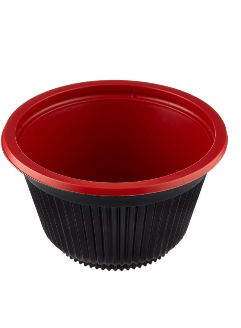 Hotpack Red & Black Soup Bowls with Lid - 5 Pieces