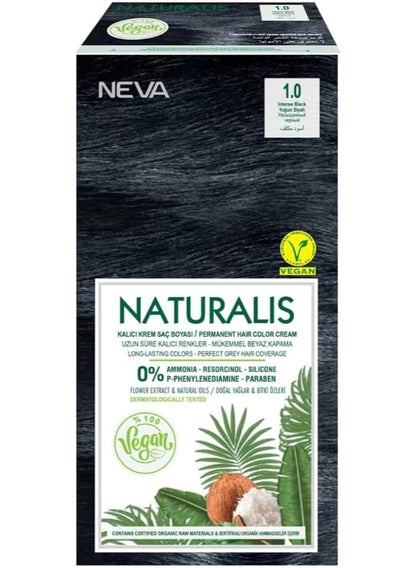 ammonia free, ammonia free long, coverage ammonia, free long, free long lasting, gray coverage, gray coverage ammonia, hair color, intense black, lasting shine, long lasting, long lasting shine, naturalis permanent, neva, permanent intense