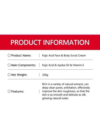 acid face, acid face body, body scrub, body scrub cream, cream 320g, face body, face body scrub, guanjing beauty, kojic acid, kojic acid face, multi-purpose, pat dry, scrub cream, scrub cream 320g, skincare