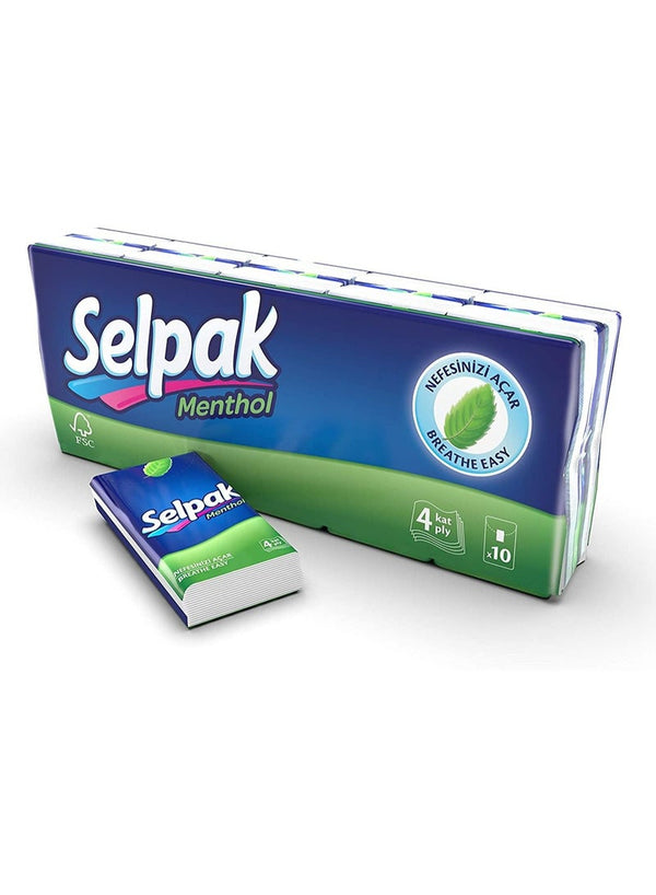 Selpak Mentholated Facial Tissue - 10 Pack