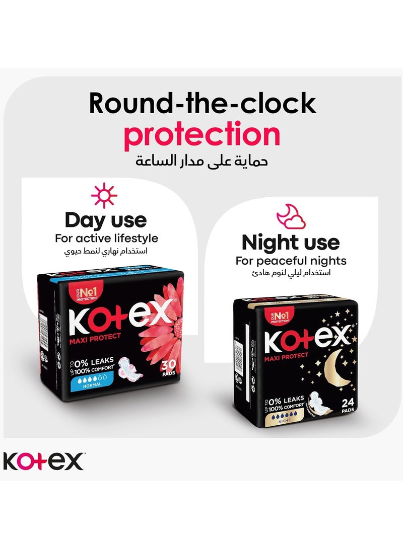 Kotex Maxi Protect Thick Pads 30 Count