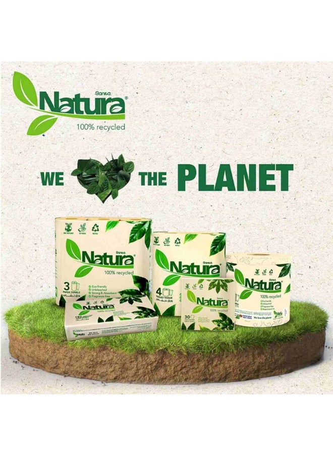Sanita Natura 2 Ply Toilet Tissue Rolls - Pack of 4