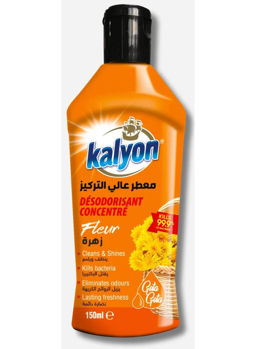 adds shine, clean home, concentrated deodorizing, concentrated deodorizing cleaner, cool dry, deodorizing cleaner, dry place, every room, fleur concentrated, fleur concentrated deodorizing, kalyon, name fleur, pets avoid, scent key, wide range