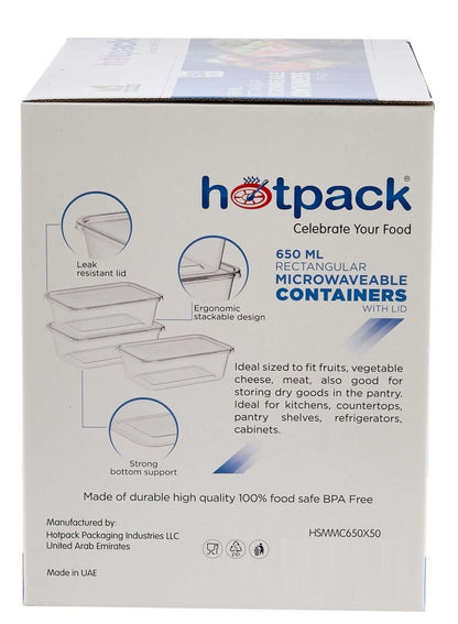 Hotpack Clear Microwave Container 650 ML