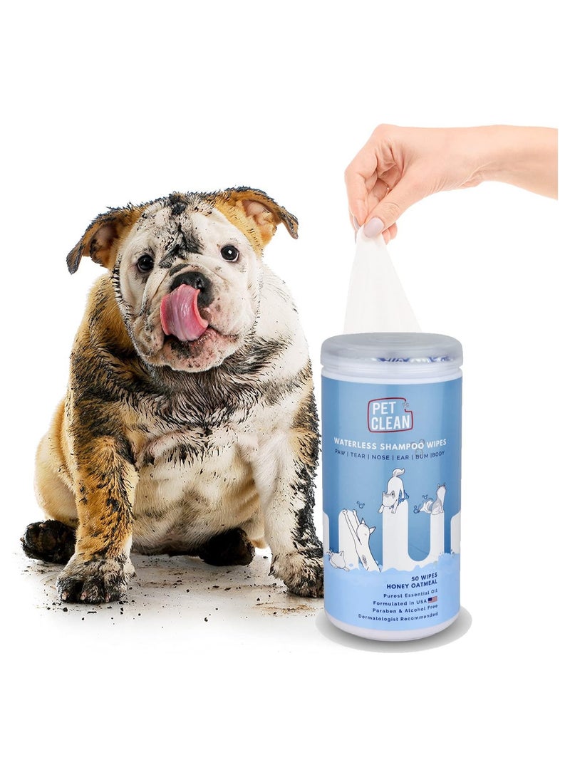Pet Clean Waterless Shampoo Wipes for Dogs & Cats