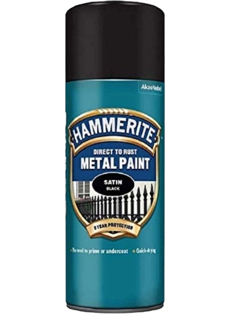 Hammerite Aerosol Spray Paint Satin Black 400 ML