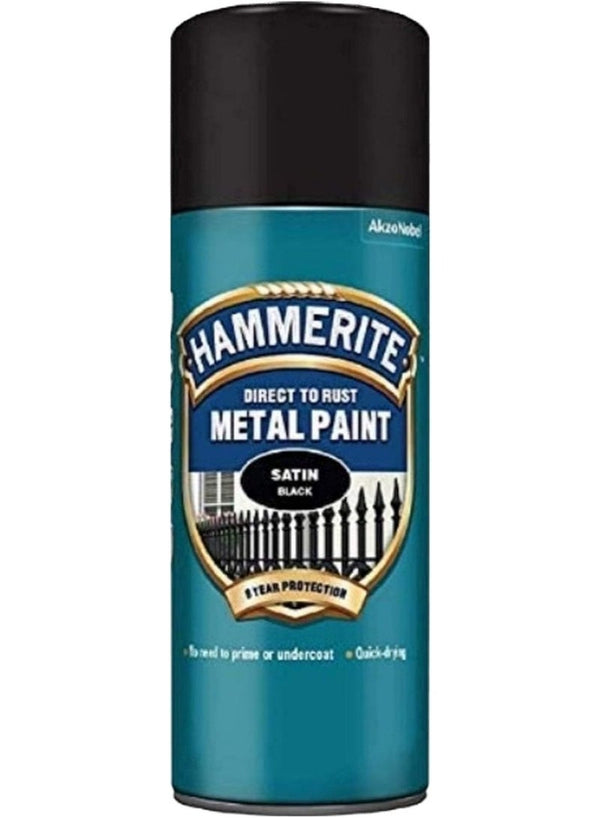 Hammerite Aerosol Spray Paint Satin Black 400 ML