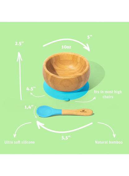 Avanchy Bamboo Suction Bowl + Spoon for Baby