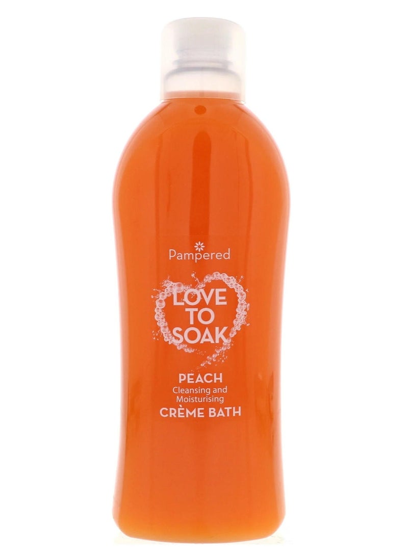 Pampered Love To Soak Peach Crème Bath 1 Litre