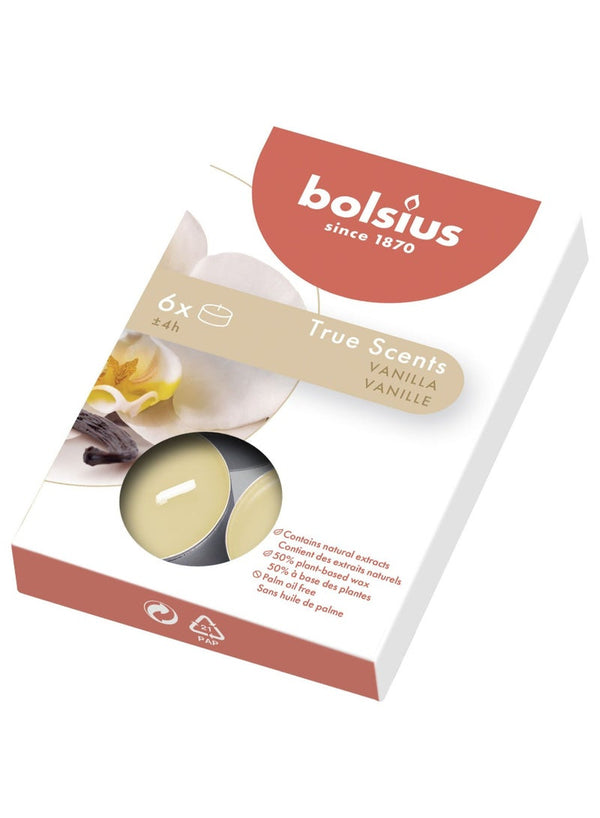 BOLSIUS True Scents Vanilla Tealights Pack of 6