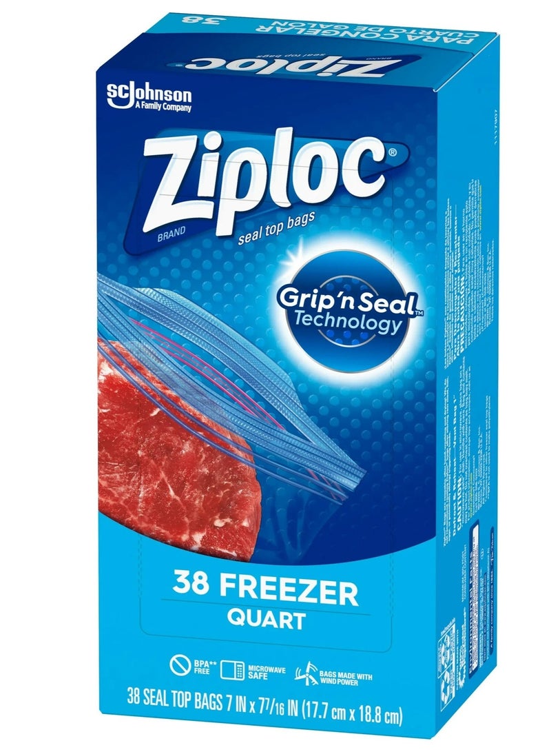Ziploc Freezer Quart Bags with Grip 'N Seal Technology