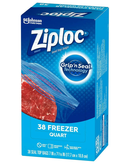 Ziploc Freezer Quart Bags with Grip 'N Seal Technology