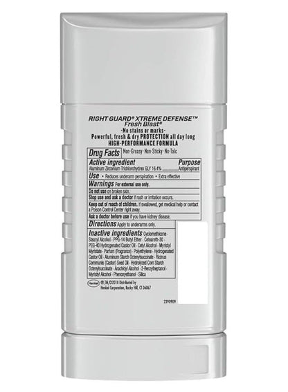 Right Guard Xtreme Defense Deodorant Fresh Blast