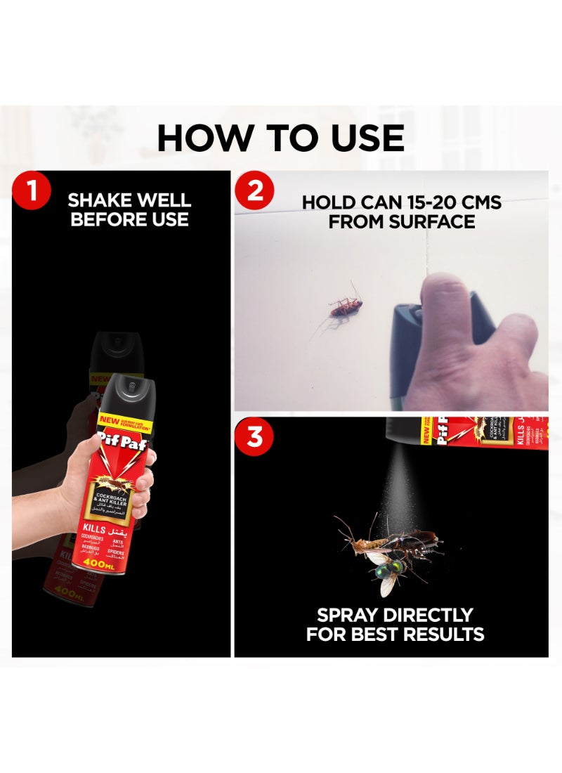 Pif Paf Cockroach And Ant Killer Spray 400ml