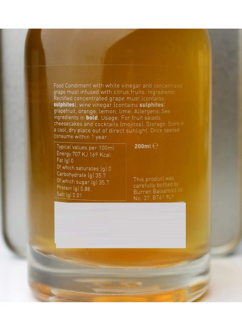 Citrus White Balsamic Vinegar 200 ML - Burren Balsamics