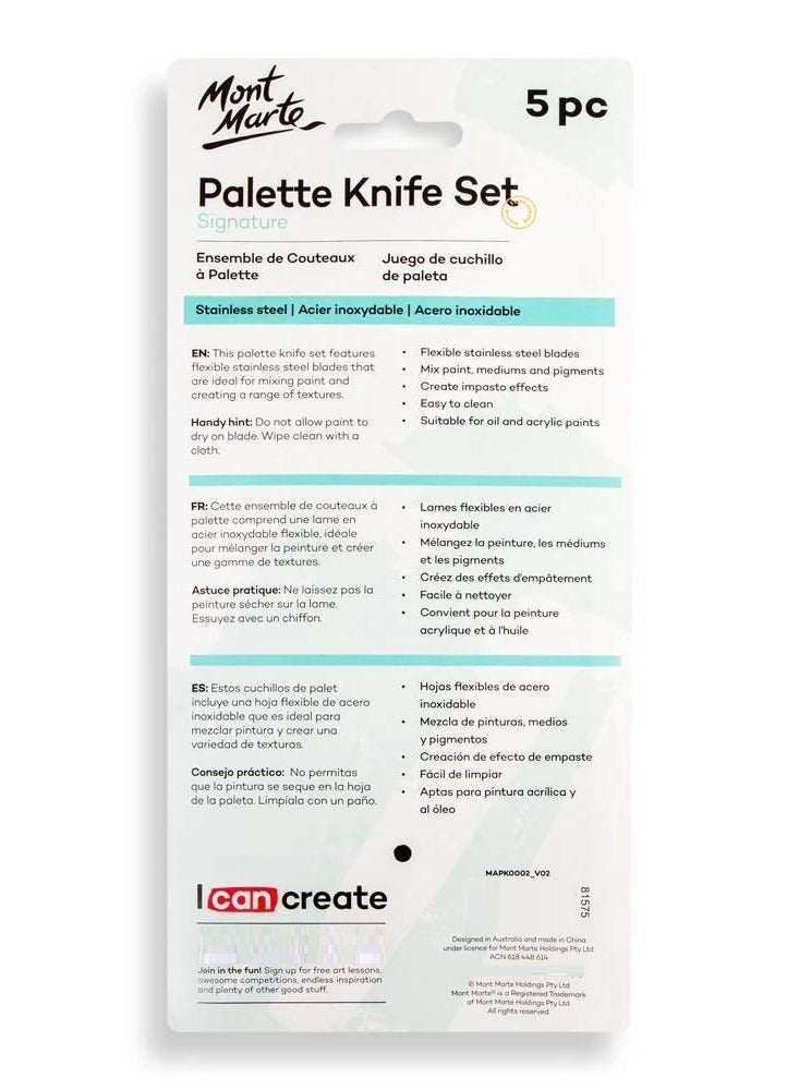 Mont Marte Signature Palette Knife Set 5Pc