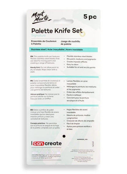Mont Marte Signature Palette Knife Set 5Pc