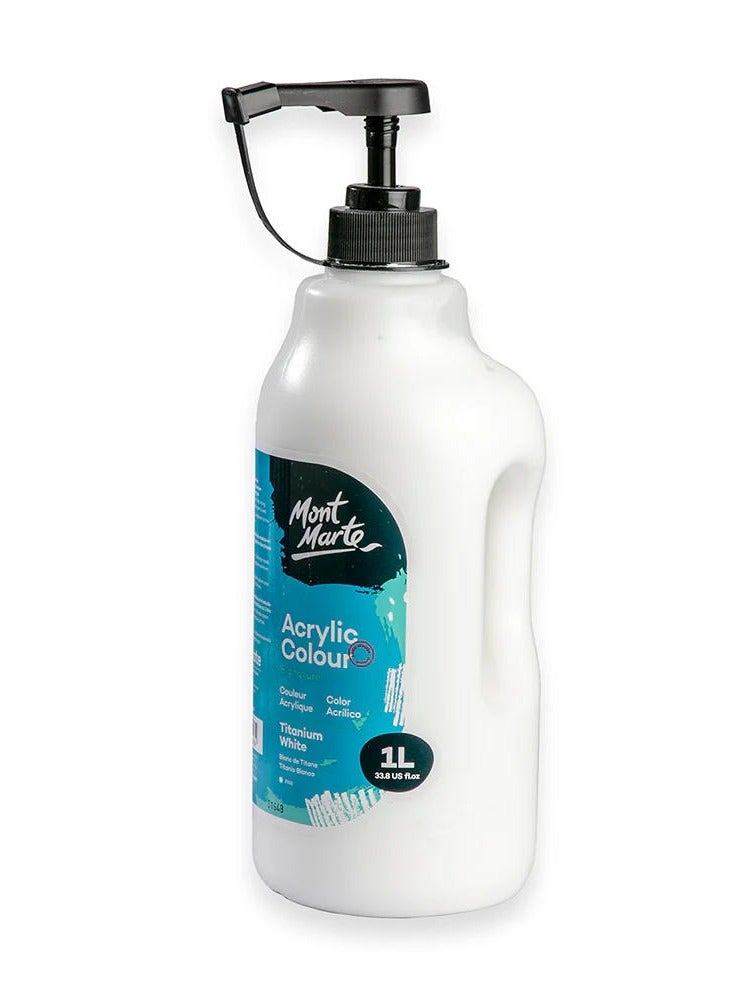 Mont Marte Studio Acrylic Paint 1L Titanium White