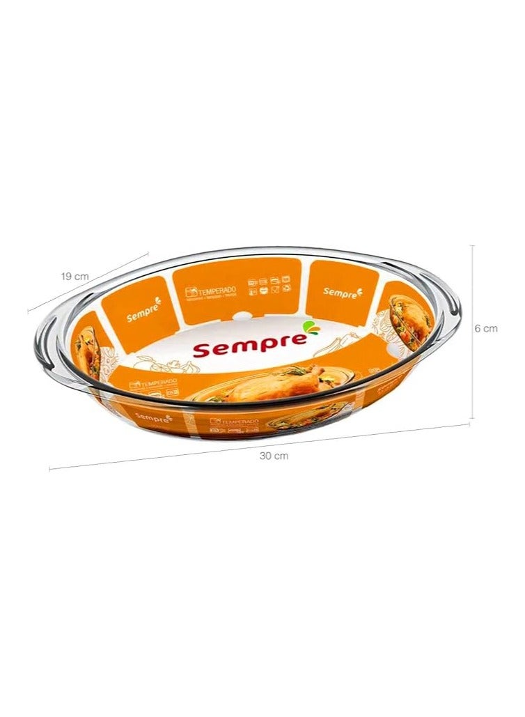 Sempre Glass Round Baking Dish 2.4L