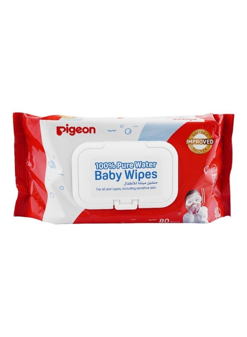 Pigeon Pure Water Extra Soft Baby Wipes 80 Pack