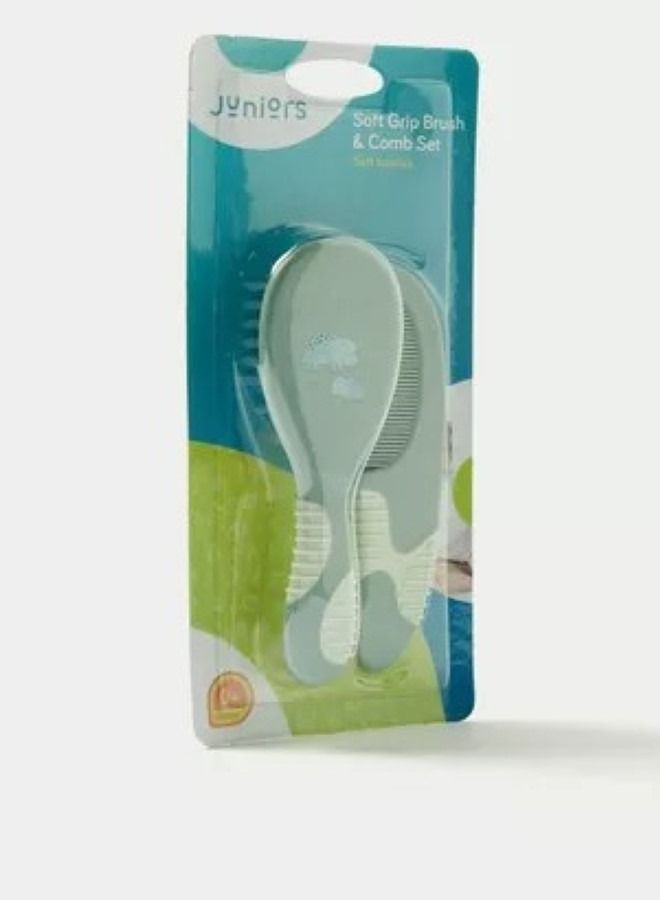 Dino Print Soft Grip Brush And Comb Set - JUNIORS