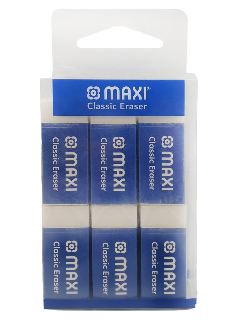Maxi Classic Eraser Big Size Eraser 6 Pcs