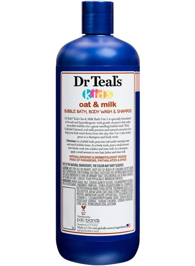 Dr Teal's 3 In 1 Bubble Bath Oat & Milk
