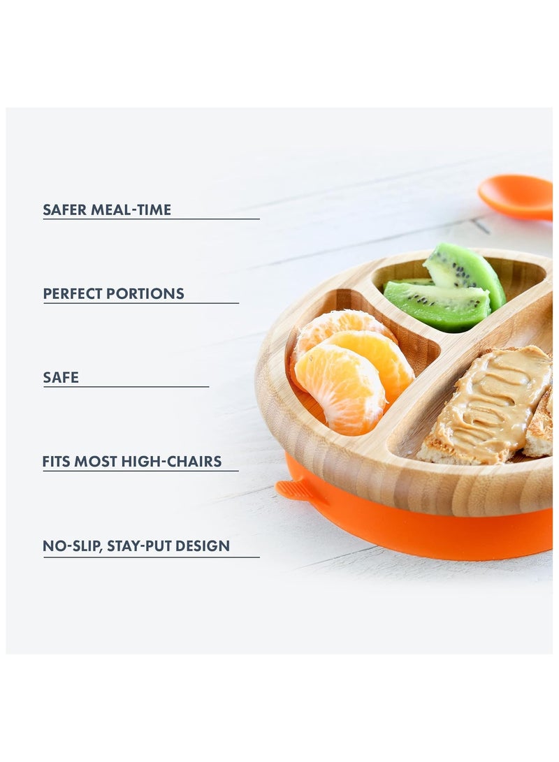 Avanchy Bamboo Suction Plate + Spoon Pink