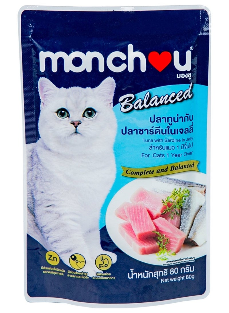 Monchou Catfood Tuna with Sardine Jelly 80g