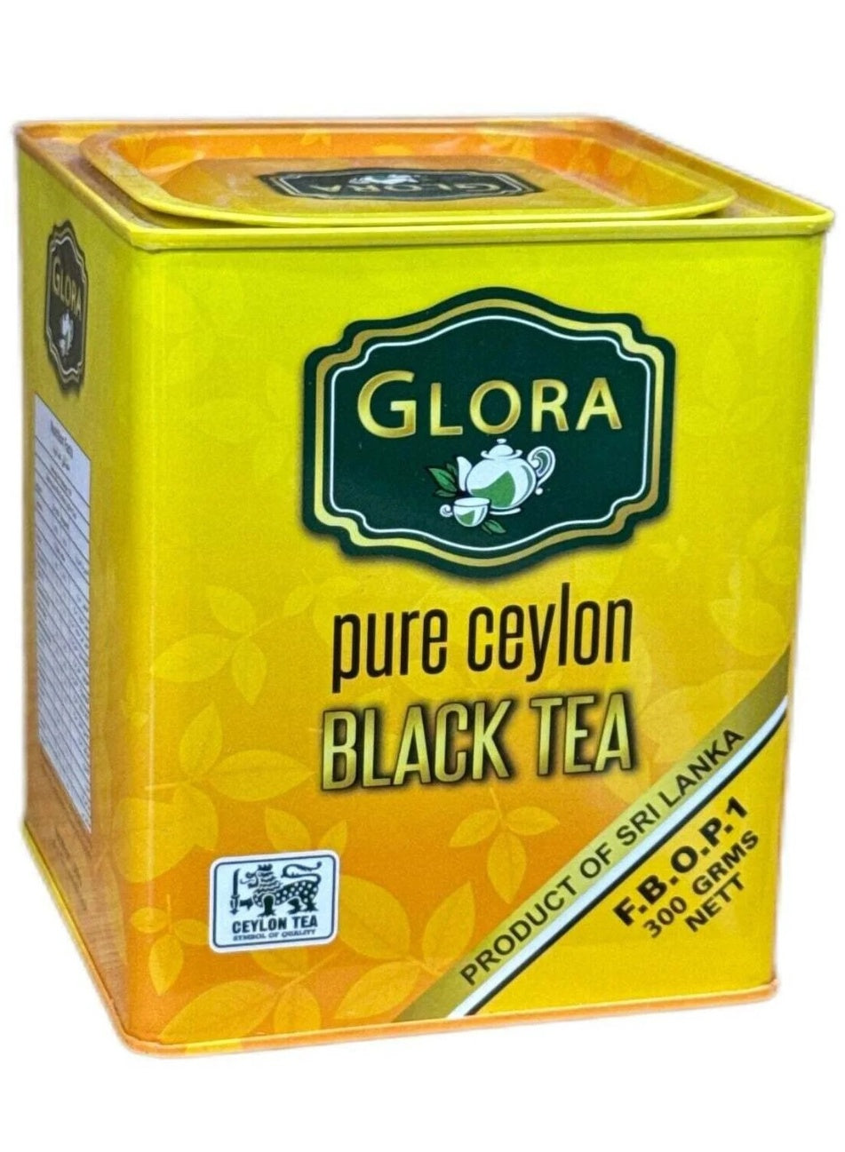 black tea, black tea 300g, ceylon tin, ceylon tin black, glora, hot tea, pure ceylon, pure ceylon tin, rich bold, tea 300g, tea aroma, tea blend, tea color, tin black, tin black tea
