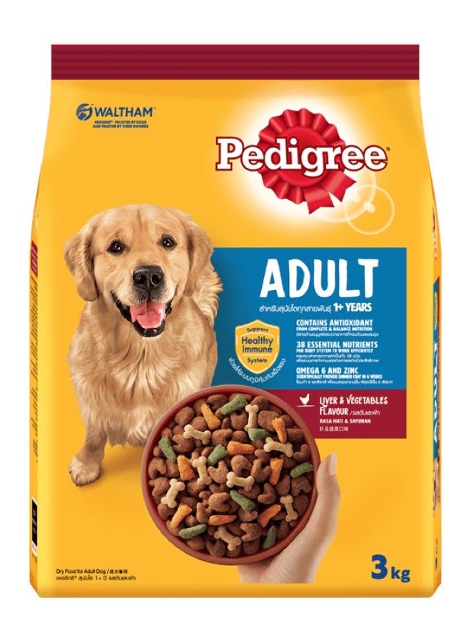Pedigree Adult Dry Dog Food 3 KG - Premium Nutrition