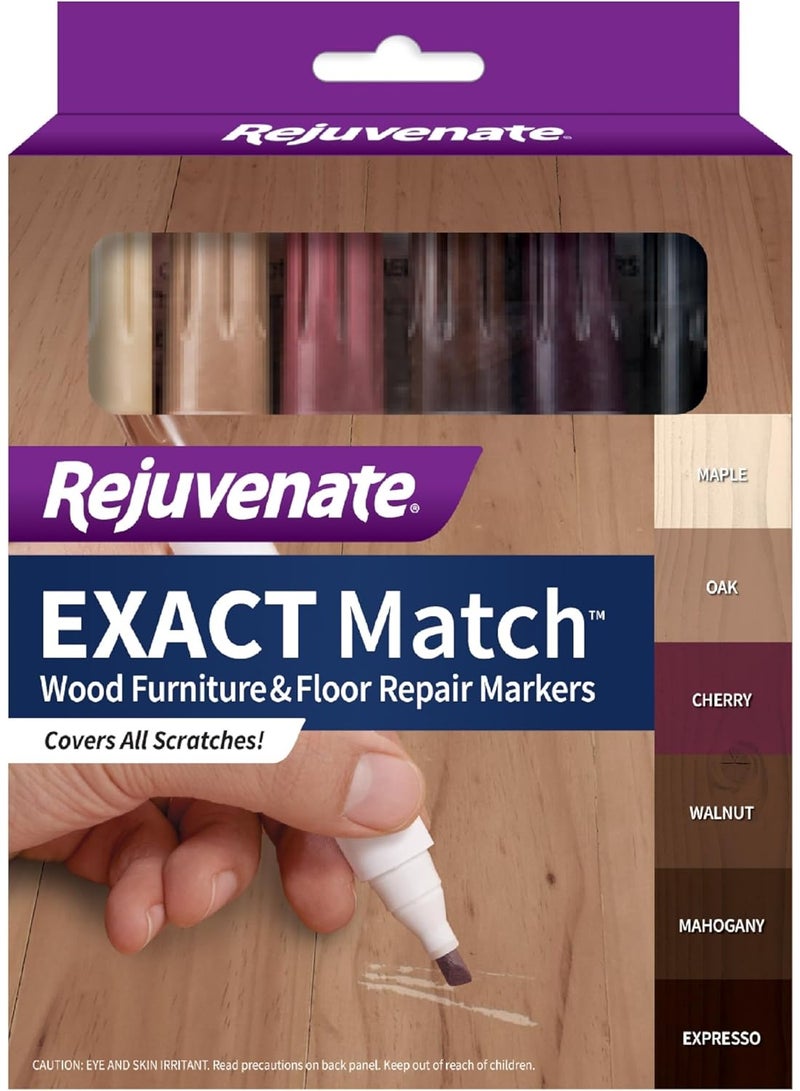 Rejuvenate Wood Repair Markers 6 Count - Brown Shades