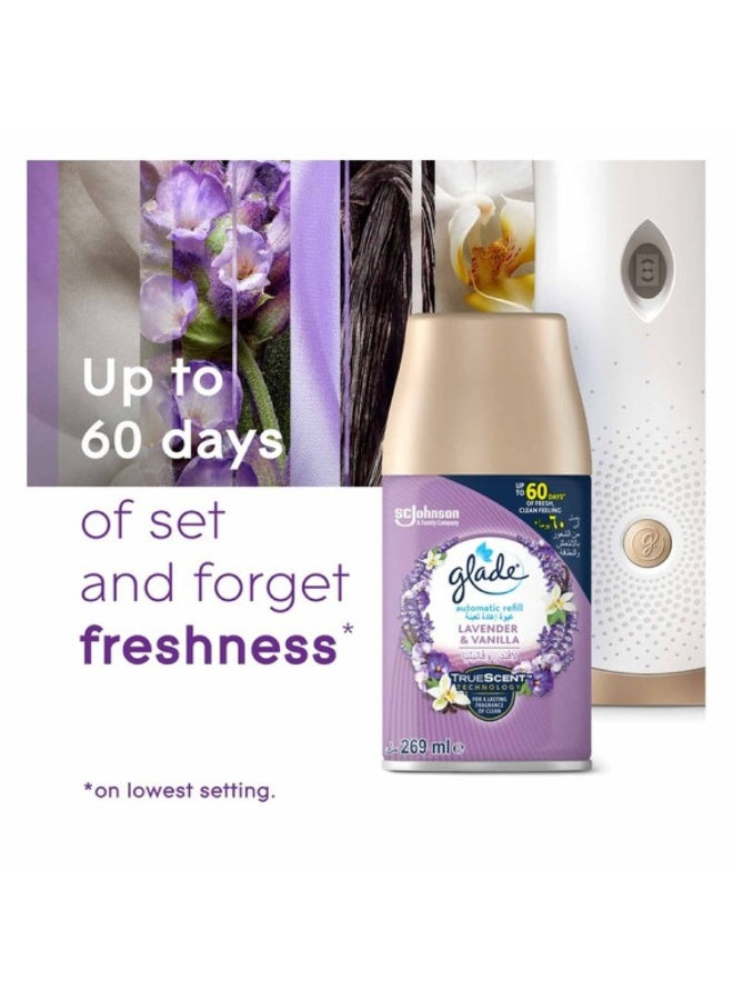 automatic freshness, automatic spray, automatic spray holder, busy day, cozy space, freshener upto, glade, home glade, lavender vanilla, lavender vanilla freshener, order now, spray holder, vanilla freshener, vanilla freshener upto, warm amber