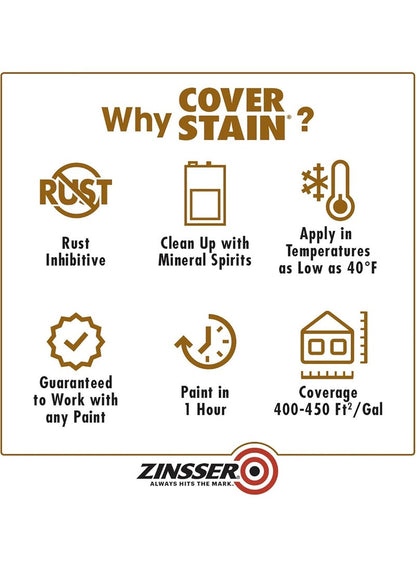 Zinsser High Hide Cover Stain Primer And Sealer White 946 ML