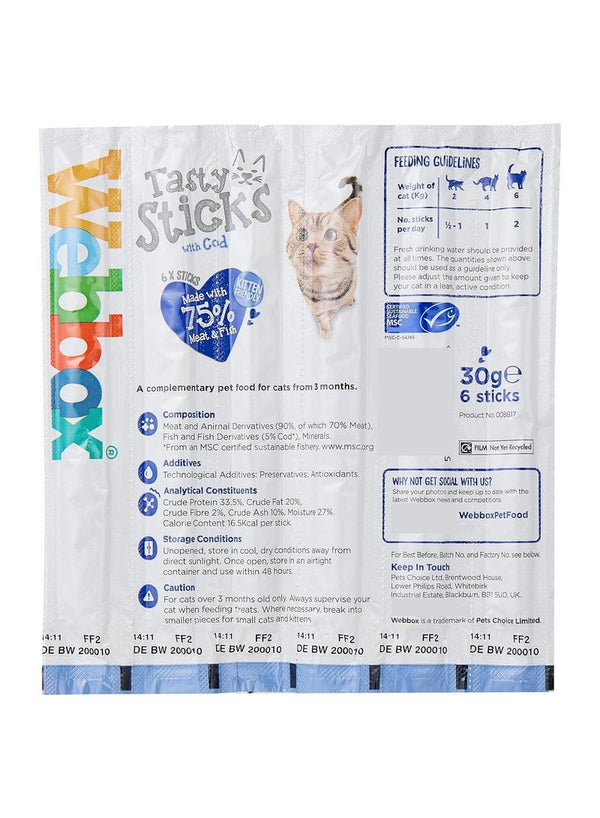 Webbox Cats Delight Tasty Sticks with Cod - 30g