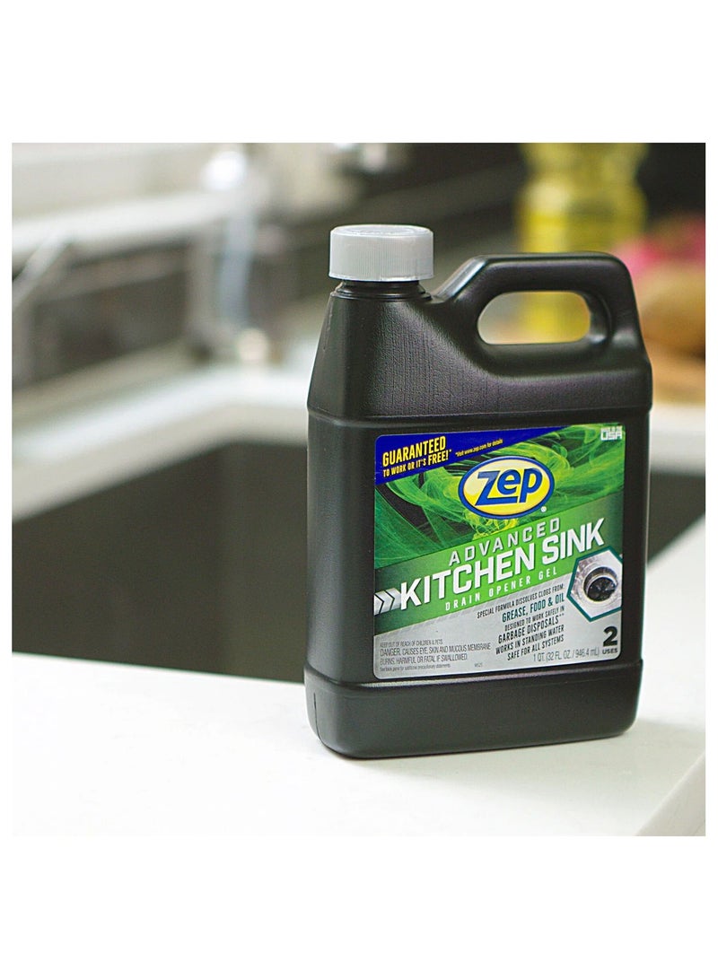 Zep Advanced Kitchen Sink Drain Opener Gel - 32 Oz.