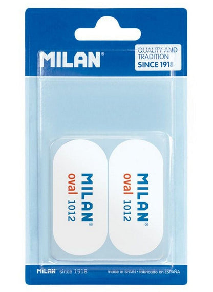 Milan Blister Pack 2 Oval 1012 Erasers