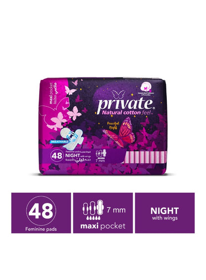 Private Sanitary Maxi Pocket Night 48 Pads