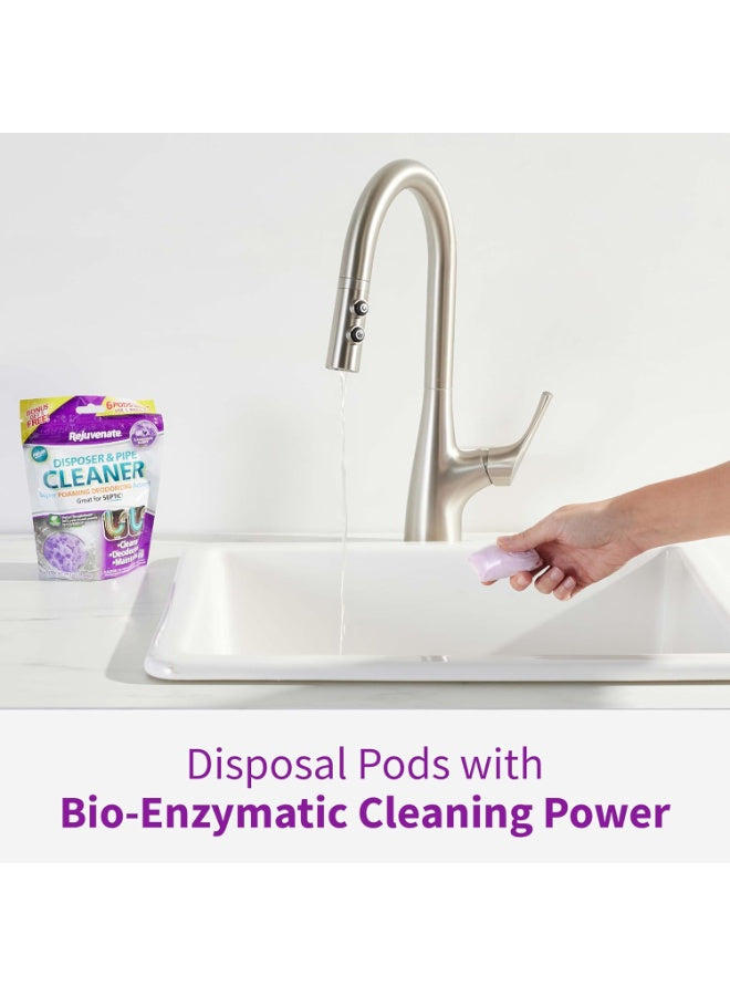 bio-enzymatic formula, clean fresh, clean fresh disposal, cleaner pods, disposal cleaner, food waste, fresh disposal, lavender-scented disposal, leftover food, leftover food waste, pipe cleaner, pipe cleaner pods, pods lavender-scented, rejuvenate, remove