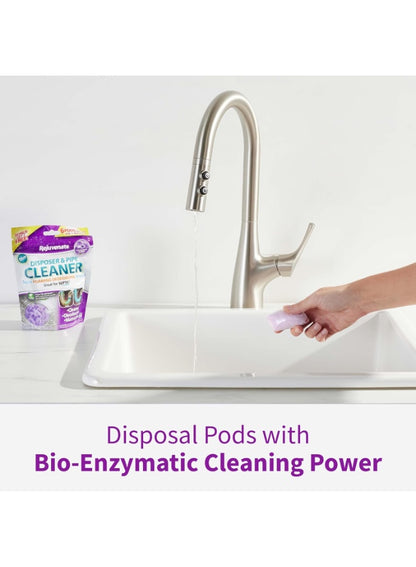 bio-enzymatic formula, clean fresh, clean fresh disposal, cleaner pods, disposal cleaner, food waste, fresh disposal, lavender-scented disposal, leftover food, leftover food waste, pipe cleaner, pipe cleaner pods, pods lavender-scented, rejuvenate, remove