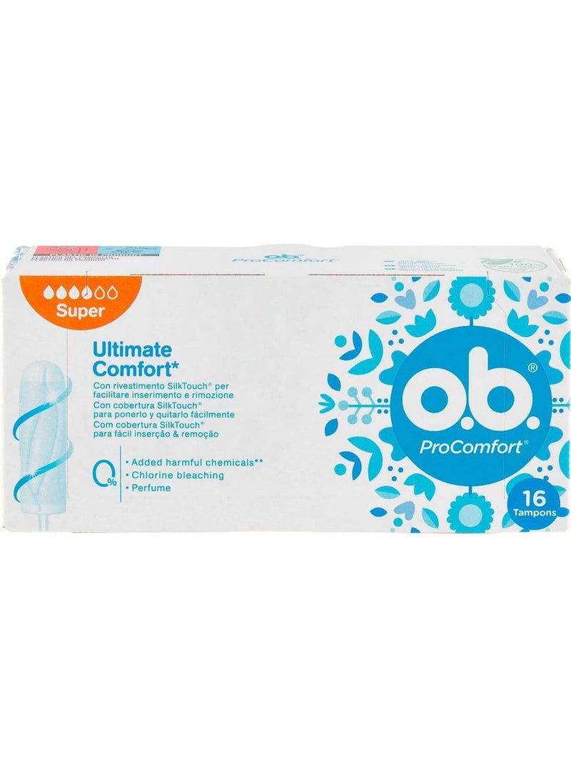 O.B. Ultimate Comfort Super Tampons 16Pcs