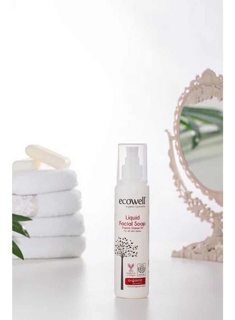 ECOWELL Organic Orange Oil Liquid Facial Soap 200 ML