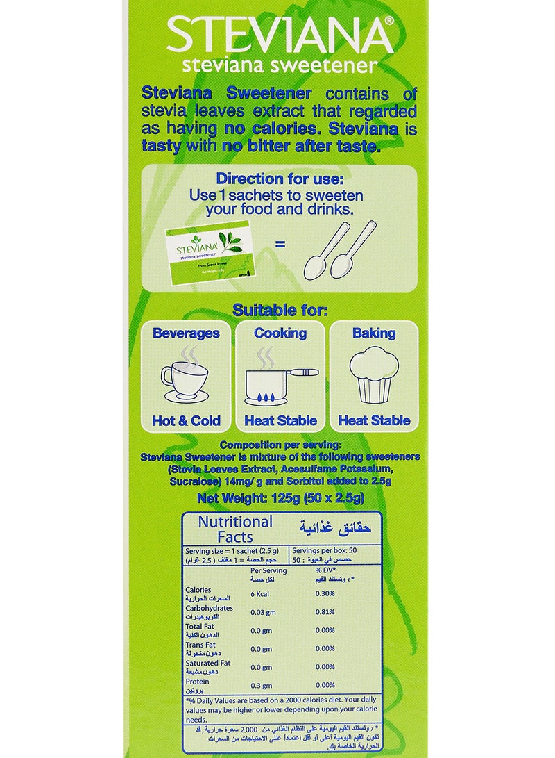 Steviana Sweetener 50 Sachets