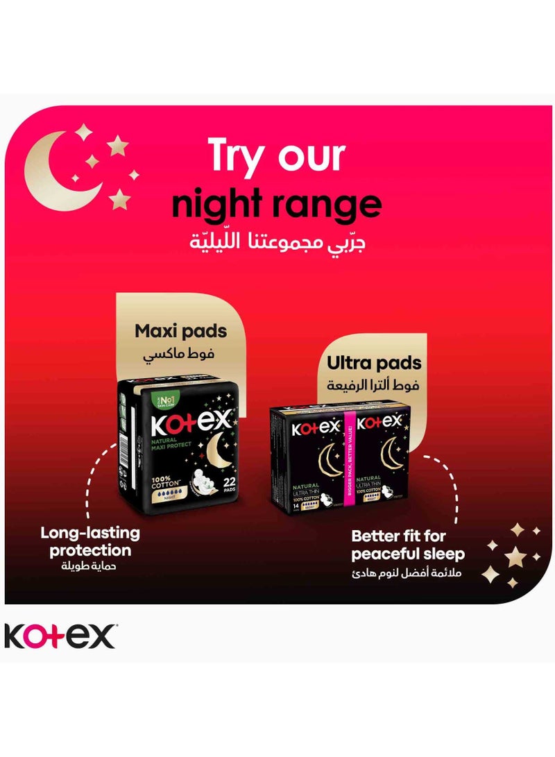 Kotex Maxi Protect Thick Pads Overnight Protection